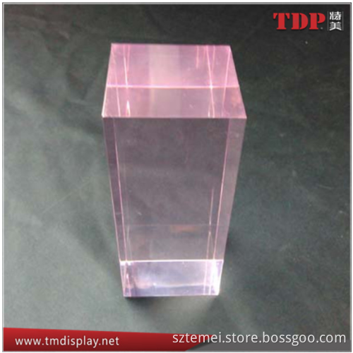Plexiglass Rectangle custom lucite paperweight blank clear glass paperweight Pink transparent paperweight